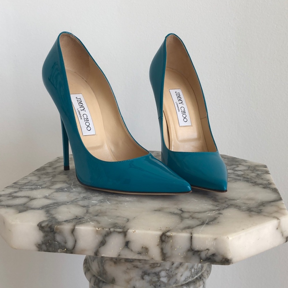 SOLD ❌ Jimmy Choo Anouk Pumps, Teal 38